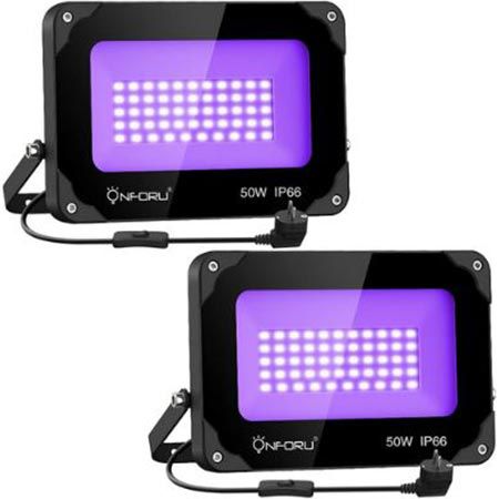 2er Pack Onforu LED Schwarzlicht Strahler, wasserdicht für 29,99€ (statt 60€)