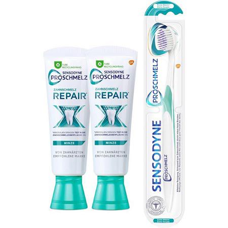 2x Sensodyne ProSchmelz Repair Zahncreme + Zahnbürste für 10,60€ (statt 16€)