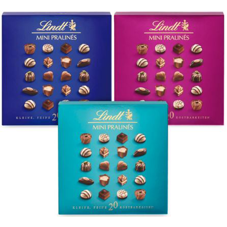 🍬 12er Pack Lindt Mini Pralinés in 3 Varianten je 100g für 41,10€ (statt 56€)