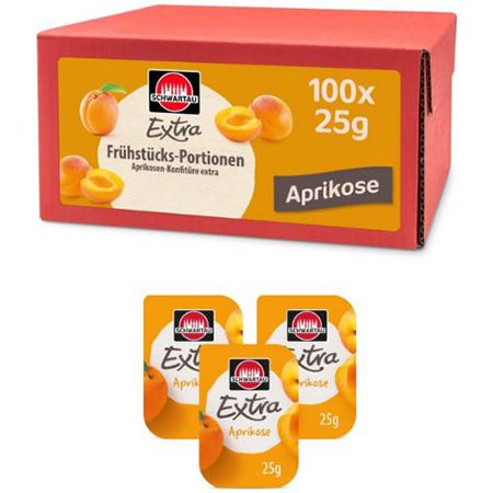 100er Pack Schwartau Extra Aprikose Portionen, je 25g für 15,99€ (statt 19€)