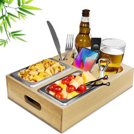 Beiermu Couchbar aus Bambus Holz inkl. Schalen für 21,59€ (statt 36€)