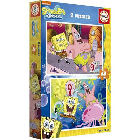 Educa Spongebob Schwammkopf, 2 x 48 Teile Puzzle für 6,59€ (statt 11€)