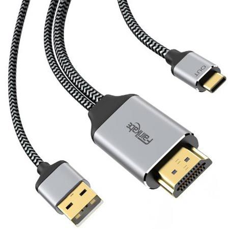 fairikabe HDMI auf USB C Kabel mit Stromversorgung, 2m für 21€ (statt 35€)