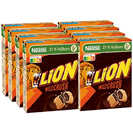 8er Pack Nestle Cerealien Lion WildCrush, je 360g ab 25,36€ (statt 34€)