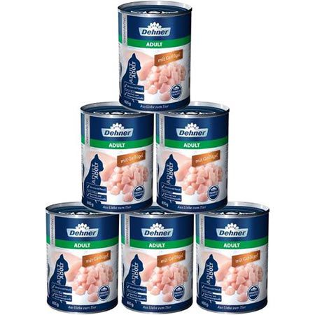 6 x 400 Gramm Dehner Premium Katzenfutter Geflügel ab 6,58€ (statt 18€)