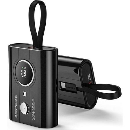 AsperX USB A/C PD 30W Powerbank mit 10.000mAh für 16,99€ (statt 34€)