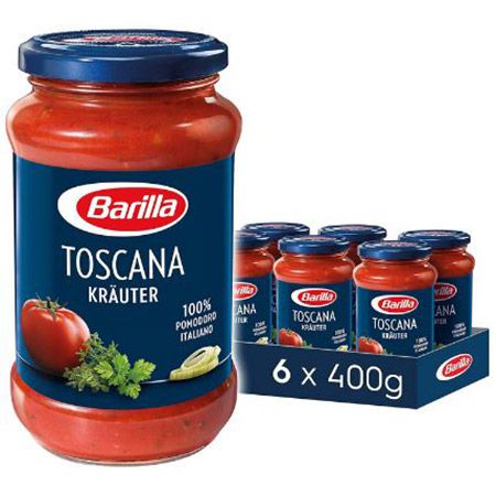 6er Pack Barilla Pastasauce Toscana Kräuter, je 400g ab 9,67€ (statt 18€)