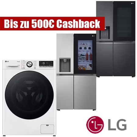 LG Luckydeals bis 500€ Cashback – z.B. LG F4WR709G 9kg Waschmaschine für 439€ (statt 670€)