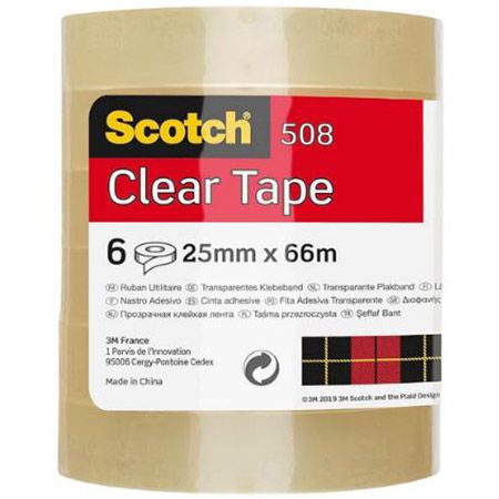 6er Pack Scotch Transparentes Klebeband, 25mm x 66m ab 6,15€ (statt 14€)