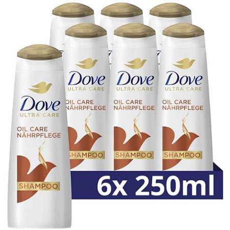 6er Pack Dove Oil Care Nährpflege Shampoo, je 250ml ab 10,74€ (statt 18€)
