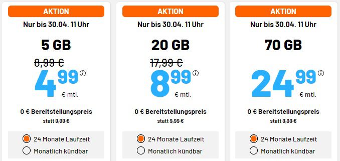Sim.de Allnet Flat mit 30GB für 11,99€ mtl.