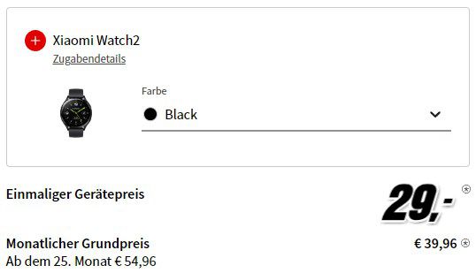 Xiaomi 14 5G + Watch 2 für 29€ + Telekom Allnet Flat mit 20GB für 39,96€ mtl.