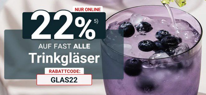 🍷 zurbrüggen 22% auf Gläser   z.B. Zwilling Latte Macchiato Glasset für 25,44€ (statt 31€)
