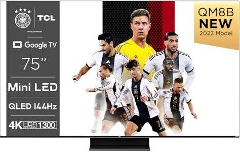 TCL 75QM8B 75 Zoll UHD Mini LED TV mit 144 Hz für 1.299€ (statt 1.479€)