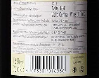 6 x 0,75 Liter Andes Merlot Qualitätswein aus Chile ab 12€ (statt 16€)