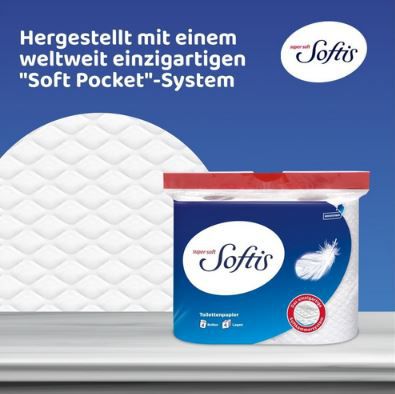45 Rollen Softis 4 lagiges Toilettenpapier mit Softkammer System ab 19,94€ (statt 26€)