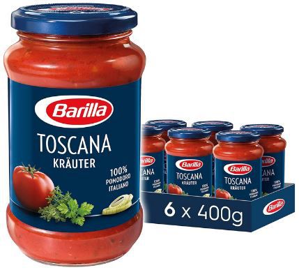 6er Pack Barilla Pastasauce Toscana Kräuter, je 400g ab 9,67€ (statt 18€)