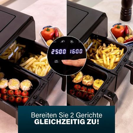 Princess Doppel Heißluftfritteuse mit 2x4L für 99,98€ (statt 120€)