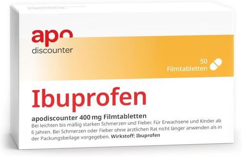 50er Pack Apodiscounter Ibuprofen 400mg Schmerztabletten ab 5,59€ (statt 9€)
