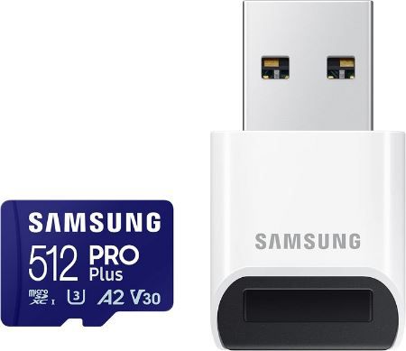 Samsung PRO Plus microSD Karte + USB Kartenleser, 512GB für 38,99€ (statt 63€)