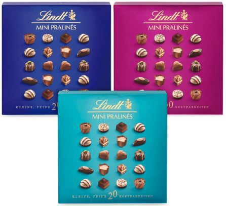 🍬 12er Pack Lindt Mini Pralinés in 3 Varianten je 100g für 41,10€ (statt 70€)