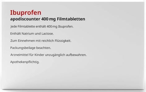 50er Pack Apodiscounter Ibuprofen 400mg Schmerztabletten ab 5,59€ (statt 9€)