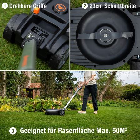 Yard Force LM F23 iFlex Akku Rasenmäher inkl. 12V/4,0Ah Akku für 118€ (statt 135€)