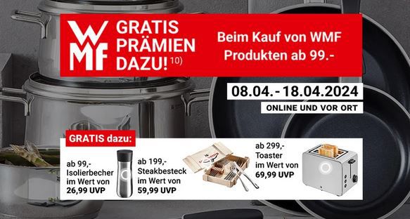 Zurbrüggen: GRATIS WMF Prämien ab einem Einkaufswert von 99€