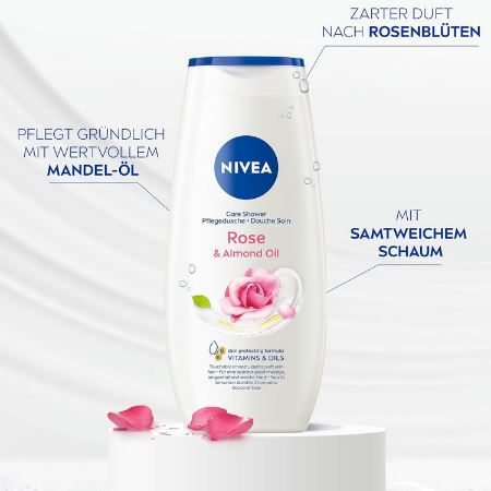 Nivea Rose & Almond Oil Pflegedusche, 250ml ab 1,12€ (statt 1,75€)