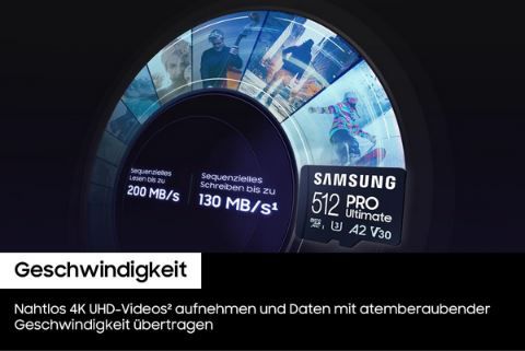 Samsung PRO Ultimate microSD Karte + USB Adapter, 256GB für 33,99€ (statt 42€)