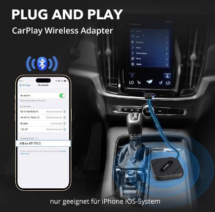 Evatronic CarPlay Wireless Adapter (2024) ab 2015 für 29,99€ (statt 60€)