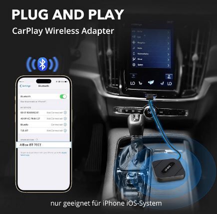 Evatronic CarPlay Wireless Adapter (2024) ab 2015 für 32,99€ (statt 60€)