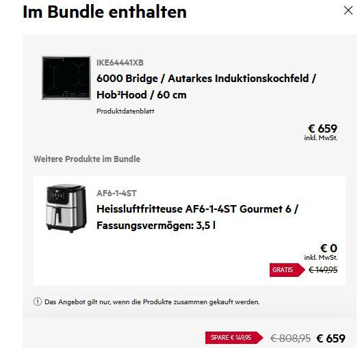 AEG Aktionsprodukt kaufen & Heißluftfritteuse geschenkt bekommen