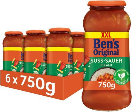 6er Pack Bens Original Sauce Süß Sauer Pikant, je 750g ab 17,38€ (statt 22€)