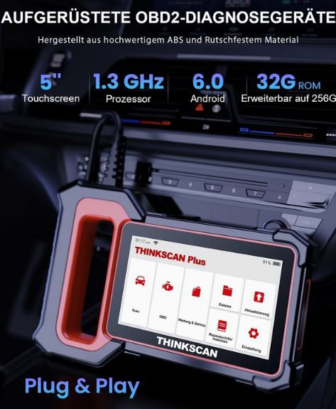 ThinkScan Plus S4 OBD2 Diagnosegerät mit lebenslangen Updates für 74,99€ (statt 120€)