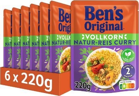 6er Pack Bens Original Express Reis Naturreis Curry, je 220g ab 8€ (statt 14€)