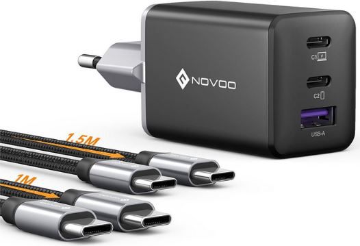 NOVOO 67W 3 Port USB C/A Ladegerät mit Kabeln für 19,73€ (statt 40€)
