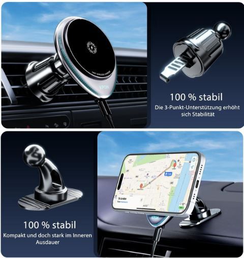 KPON Magsafe Autohalterung mit Ladefunktion, 15W für 9,99€ (statt 15€)