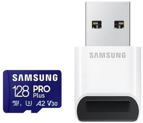 Samsung PRO Plus microSD Karte + USB Adapter, 128GB für 16,19€ (statt 24€)