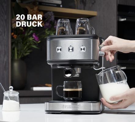 Princess Espressomaschine mit Siebträger, 20Bar für 83,99€ (statt 97€)