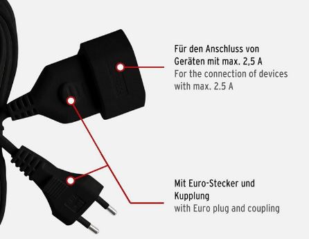 Brennenstuhl Euro Verlängerungskabel, 3m für 2,99€ (statt 7€)