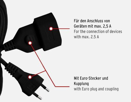 Brennenstuhl Euro Verlängerungskabel, 3m für 3,99€ (statt 7€)