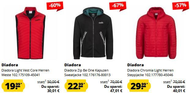 SportSpar: Diadora Ultra Sale ab 12,99€   z.B. Shield T Shirt für 16,94€ (statt 23€)