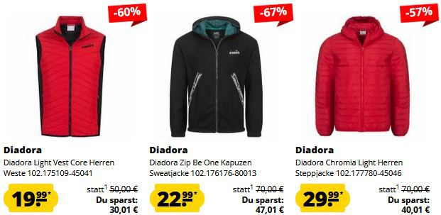 SportSpar: Diadora Ultra Sale ab 9,99€   z.B. Shield T Shirt für 16,94€ (statt 23€)