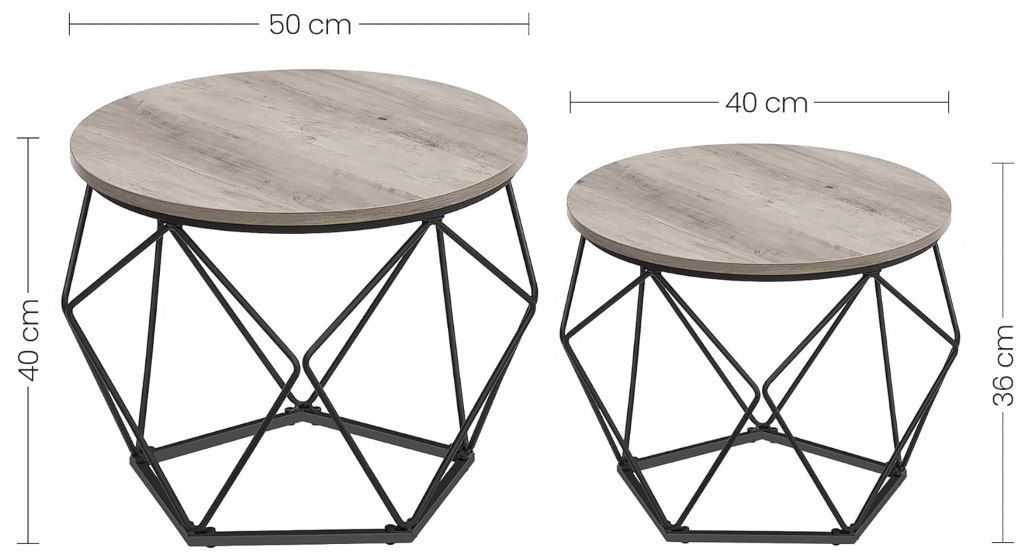 2er Set VASAGLE Couchtische für 29,99€ (statt 40€)