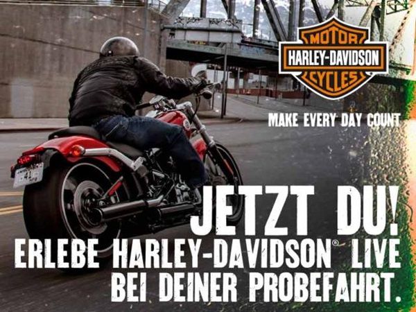 Kostenlose Probefahrt auf einer Harley Davidson