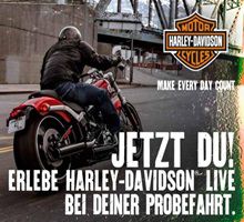 Kostenlose Probefahrt auf einer Harley-Davidson