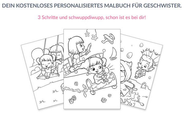 Hurra Helden: Personalisiertes Malbuch für Geschwisterkinder als PDF gratis + 10% Rabatt