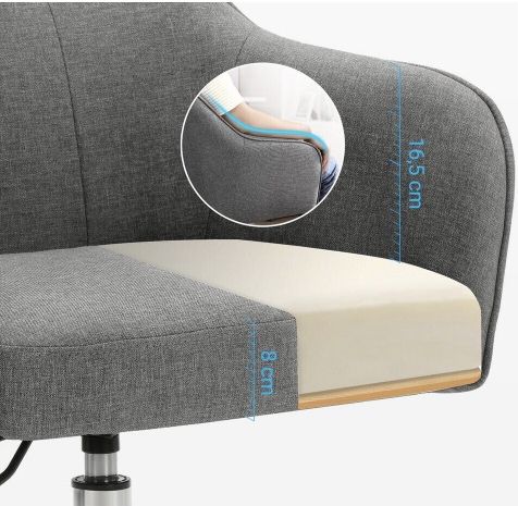Songmics Bürostuhl mit Baumwolle Leinen Mischgewebe für 59,99€ (statt 68€)