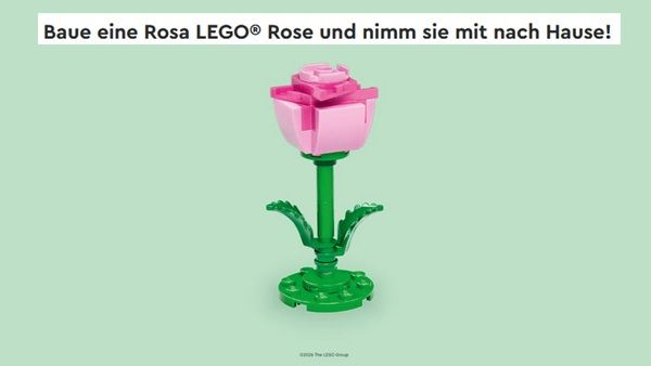 Bau eine LEGO Rose zum Muttertag in LEGO Stores am 06. + 07.05.